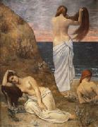 Pierre Puvis de Chavannes Young Girls on the Edge of the Sea oil painting